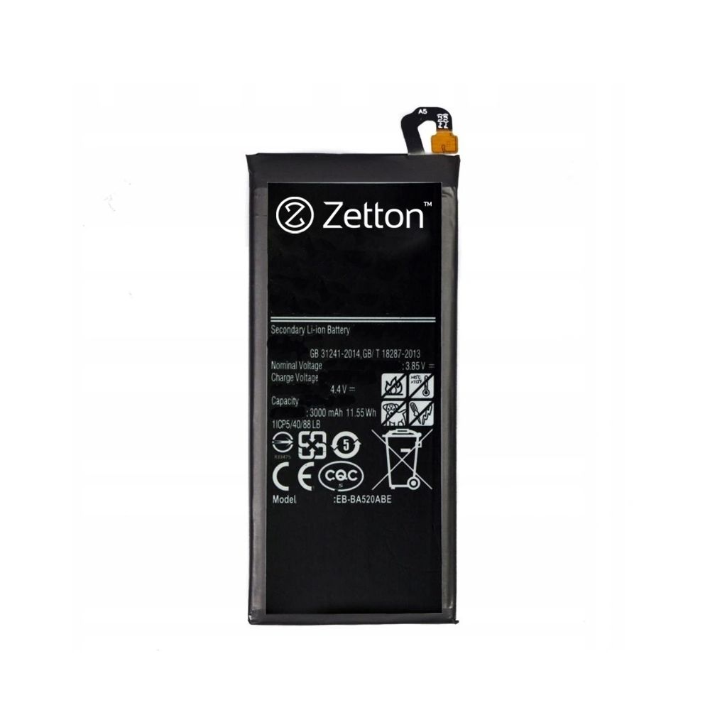 Аккумулятор (АКБ) Zetton для Samsung Galaxy A5 2017/J5 2017/A520/J530 3000 mAh, Li-Ion аналог EB-BA520ABE