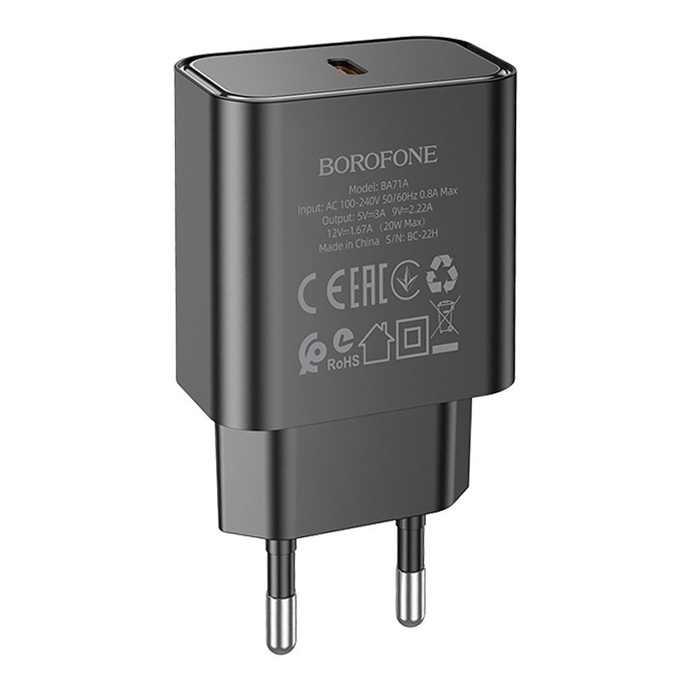СЗУ BOROFONE BA71A Power 1xUSB-C, 3А, PD20W (черный)