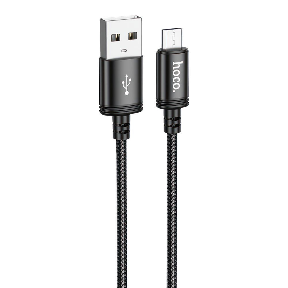 USB кабель HOCO X89 Wind MicroUSB, 2.4А, 1м, нейлон (черный)