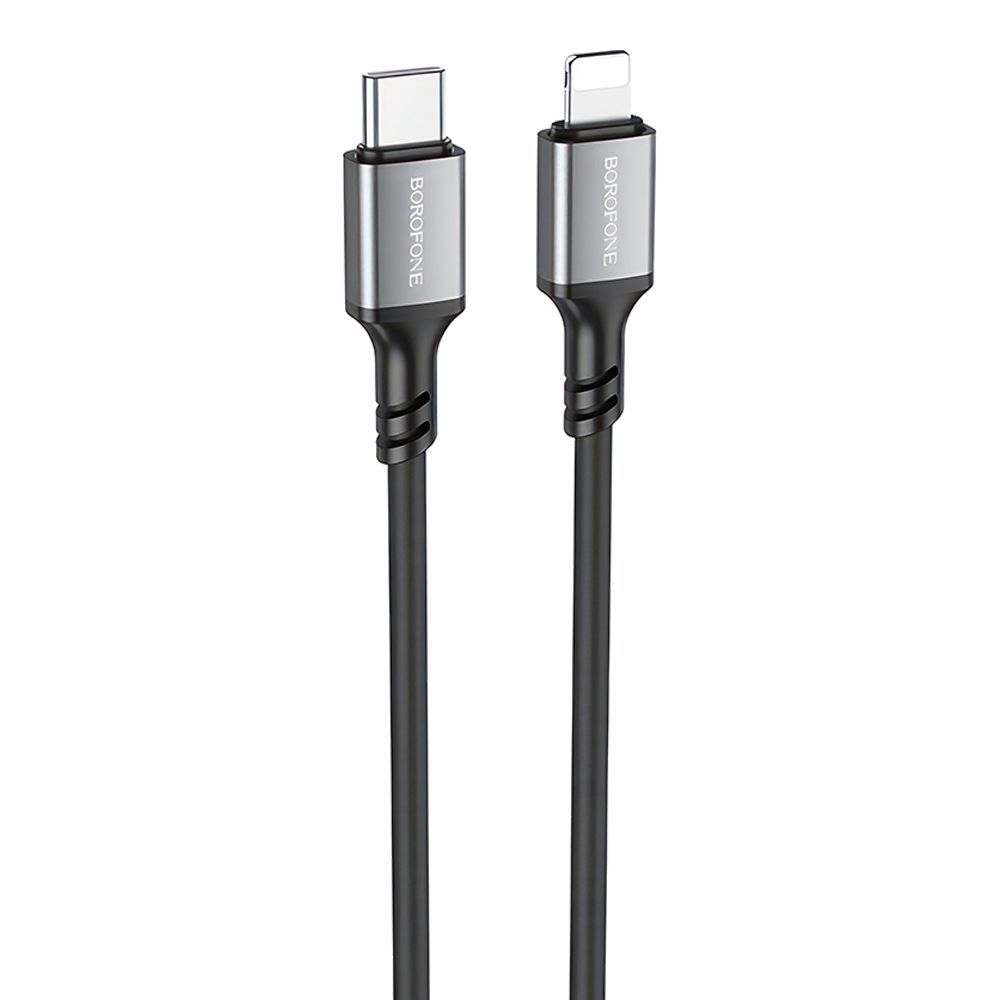 USB-C кабель BOROFONE BX83 Famous Lightning 8-pin, 3А, PD20W, 1м, силикон (черный)