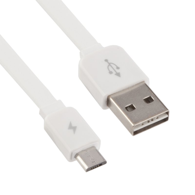 USB кабель "РЕМАКС" Safe Speed MicroUSB, плоский, пластиковые разьемы, 1м, TPE (белый)