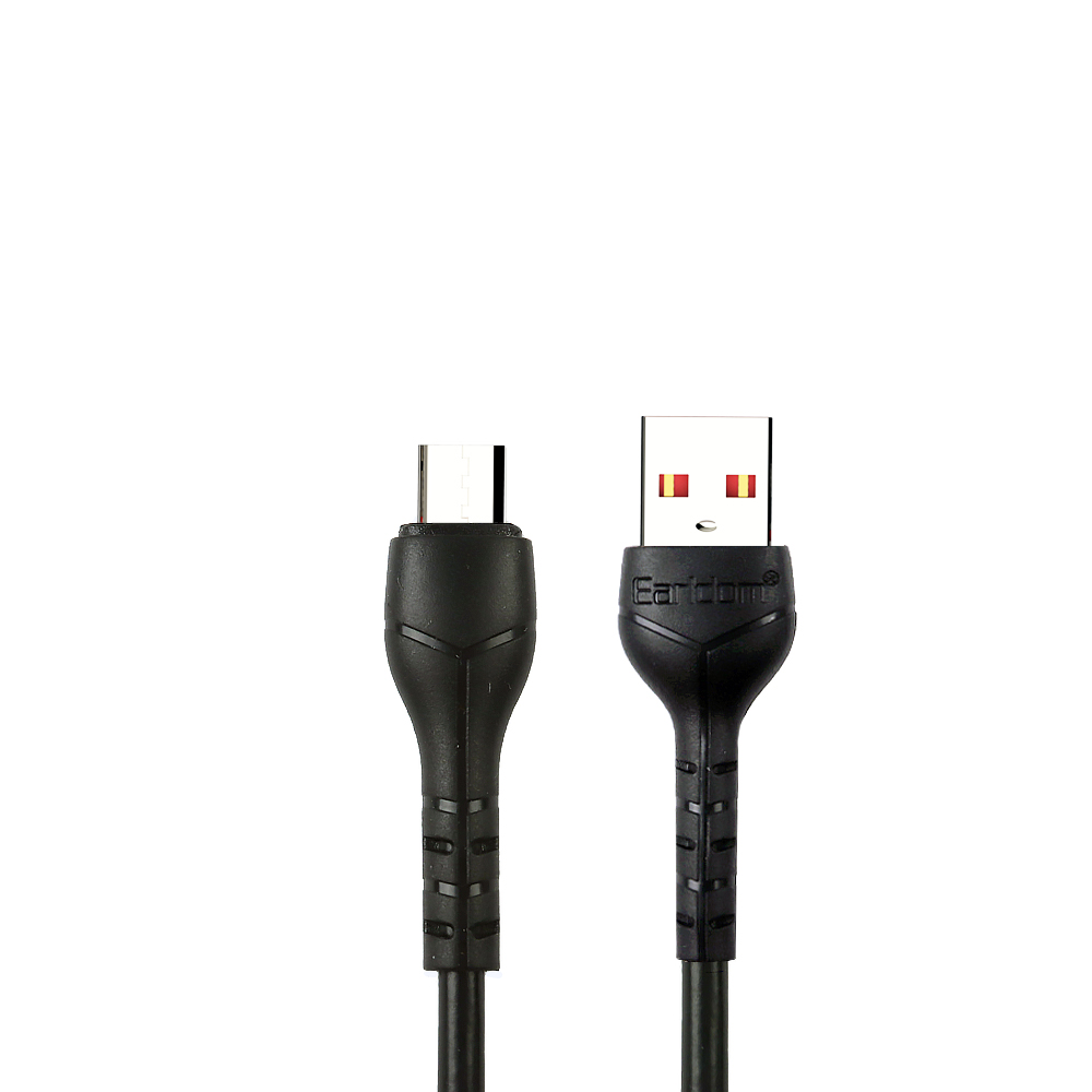 USB кабель Earldom EC-095M MicroUSB, 2.4А, 1м, PVC (черный)