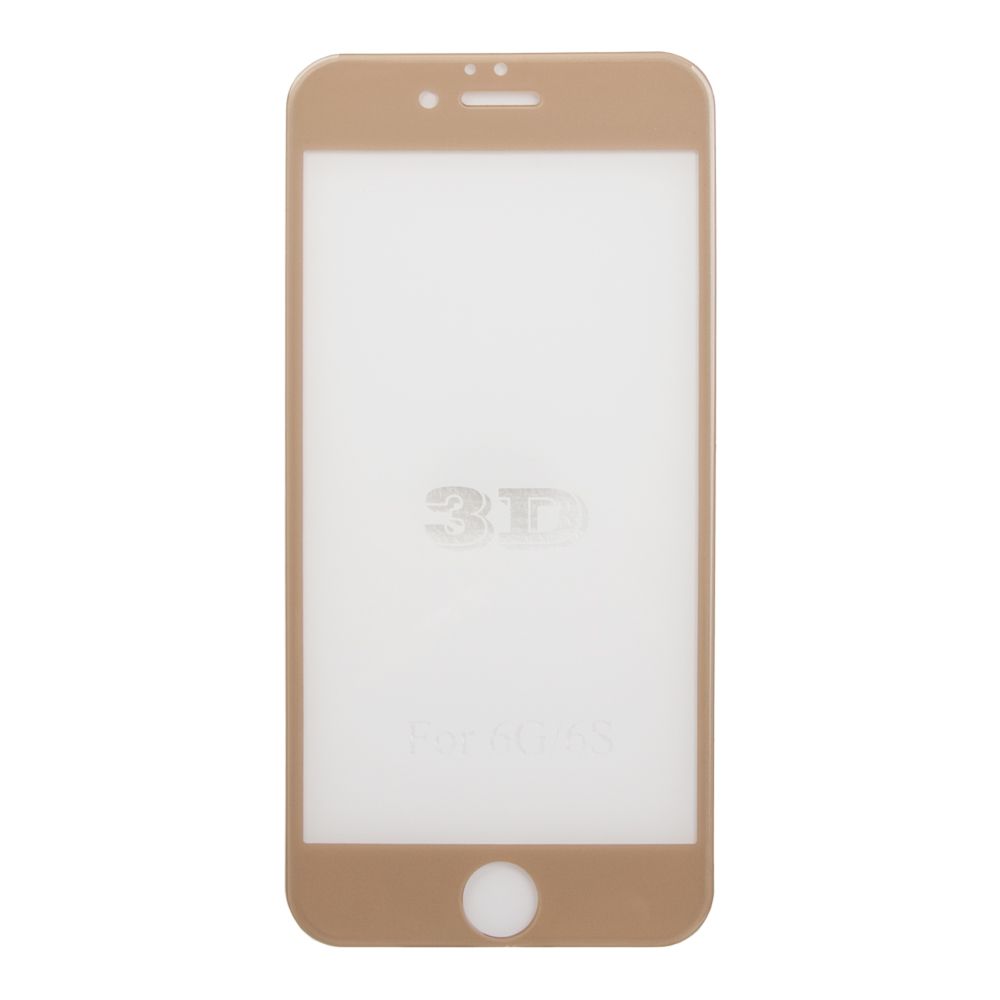 Защитное стекло 3D для iPhone 6/6s Tempered Glass золотое 0,33 мм (ударопрочное)