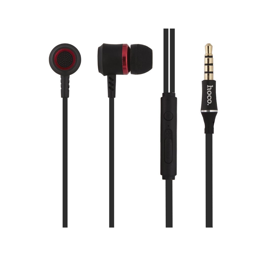 Гарнитура HOCO M46 Jewel Sound 3.5мм, внутриканальная, громкость +/-, 1.2м (красный)