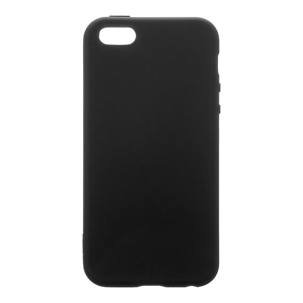 Силиконовый чехол "LP" для iPhone 5/5s/SE TPU (черный непрозрачный, европакет)