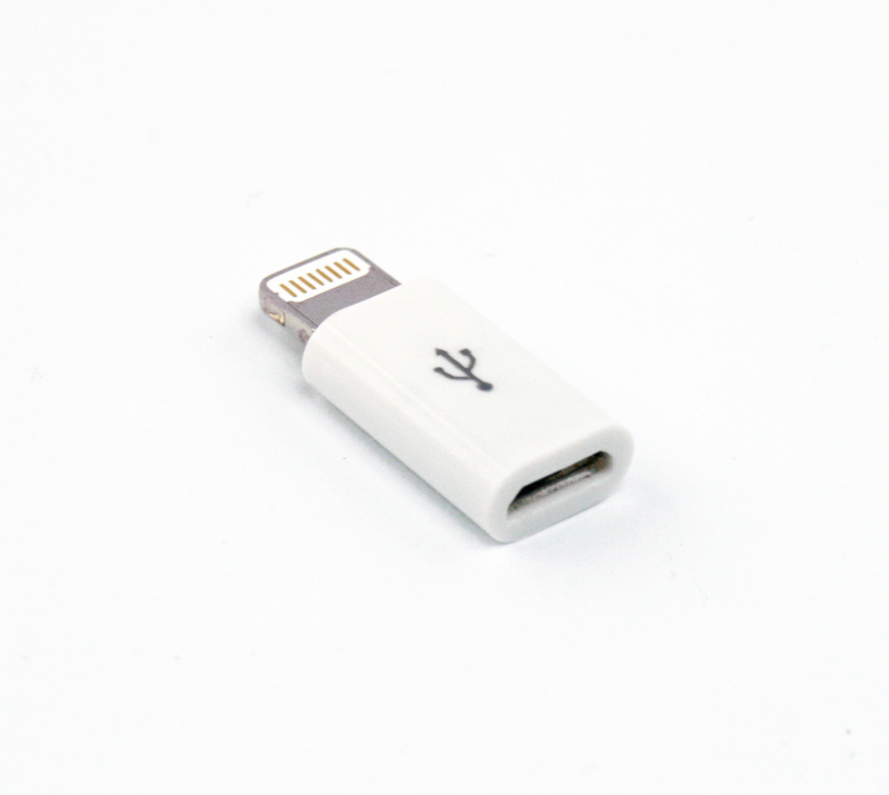 Переходник Lightning 8-pin на MicroUSB (белый/европакет)