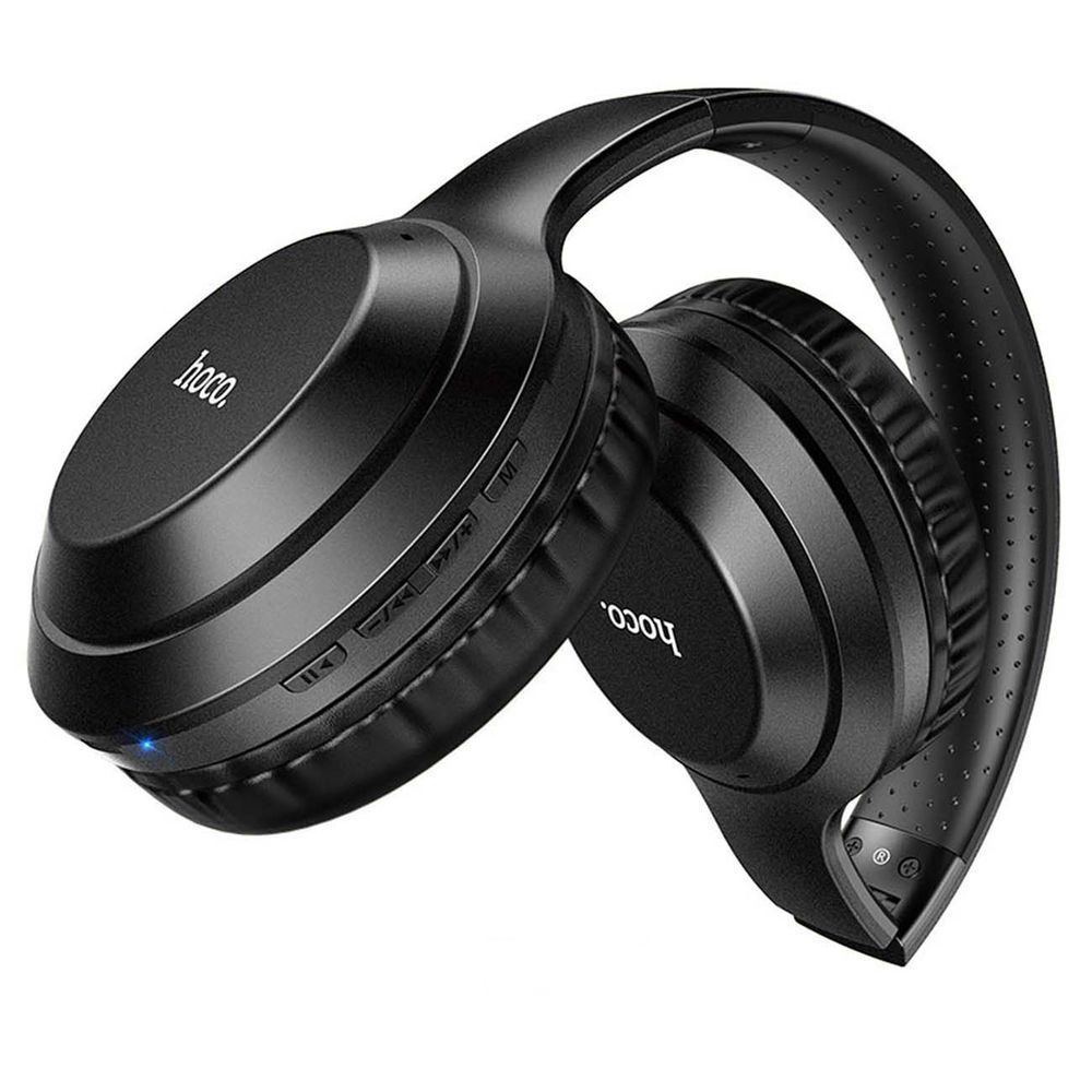 Bluetooth гарнитура HOCO W28 Jorney BT 5.0, накладная, громкость +/- (черный)