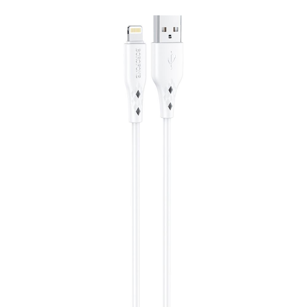 USB кабель BOROFONE BX48 Lightning 8-pin, 2.4А, 1м, PVC (белый)
