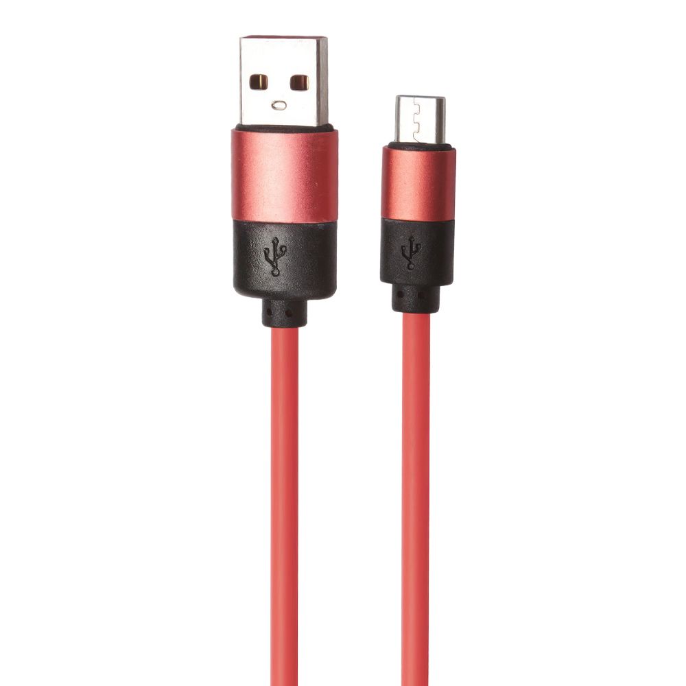USB кабель "LP" Micro USB круглый soft touch металлические разъемы (розовый/европакет)