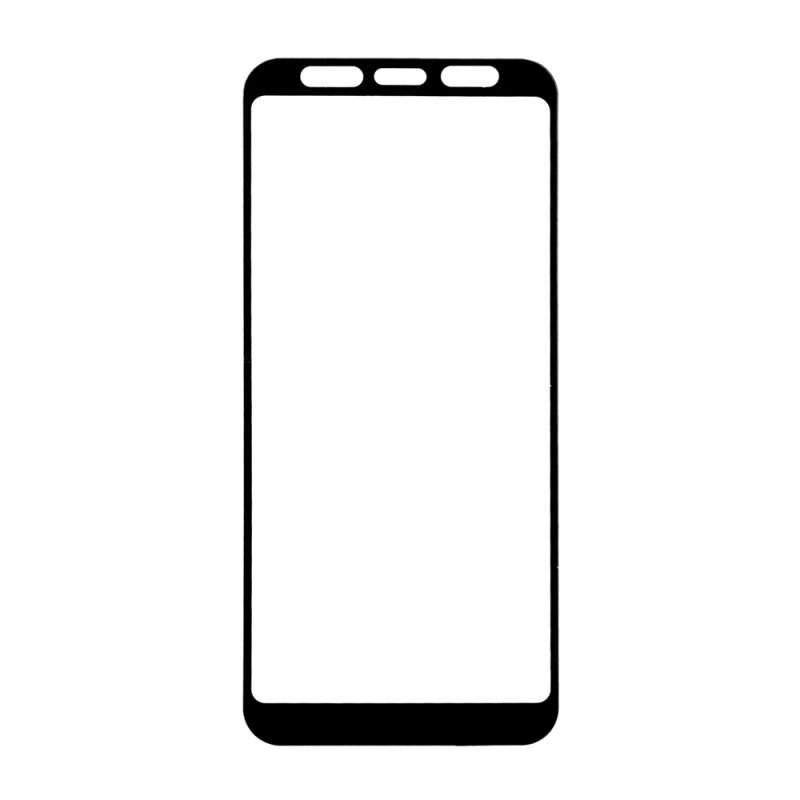 Защитное стекло "LP" для Samsung Galaxy J6+ Thin Frame Full Glue с рамкой 0,33 мм 2,5D 9H (черное)