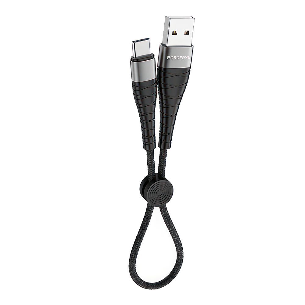 USB кабель BOROFONE BX32 Munificent Type-C, 3А, 0.25м, нейлон (черный)