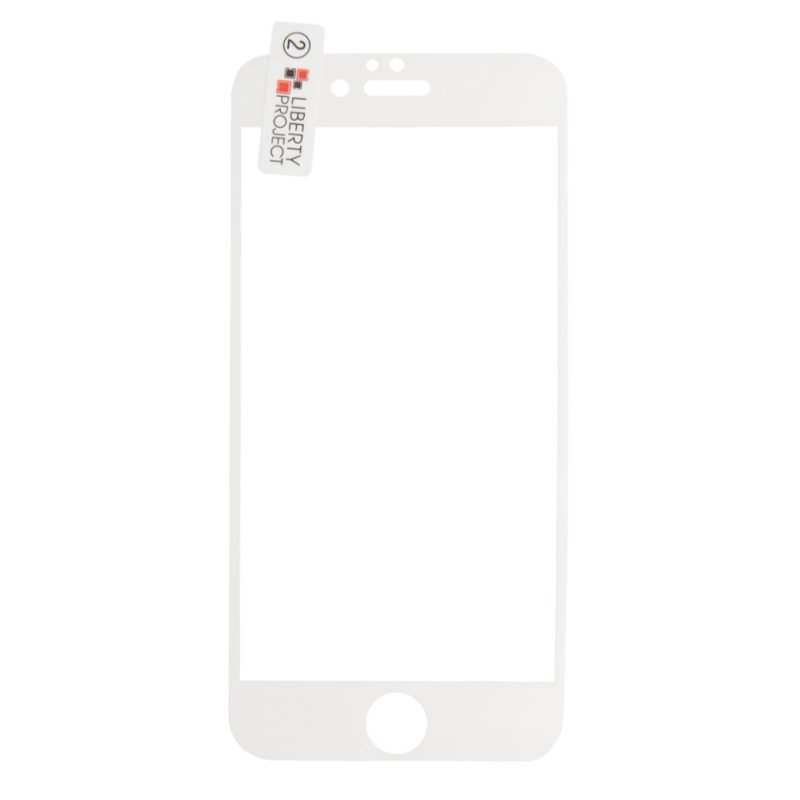 Защитная пленка акриловая 3D "LP" для iPhone 6/6s с белой рамкой (прозрачная)