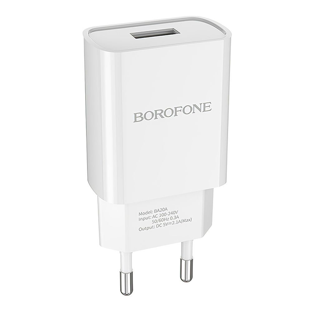 СЗУ BOROFONE BA20A Sharp 1xUSB, 2.1А (белый)