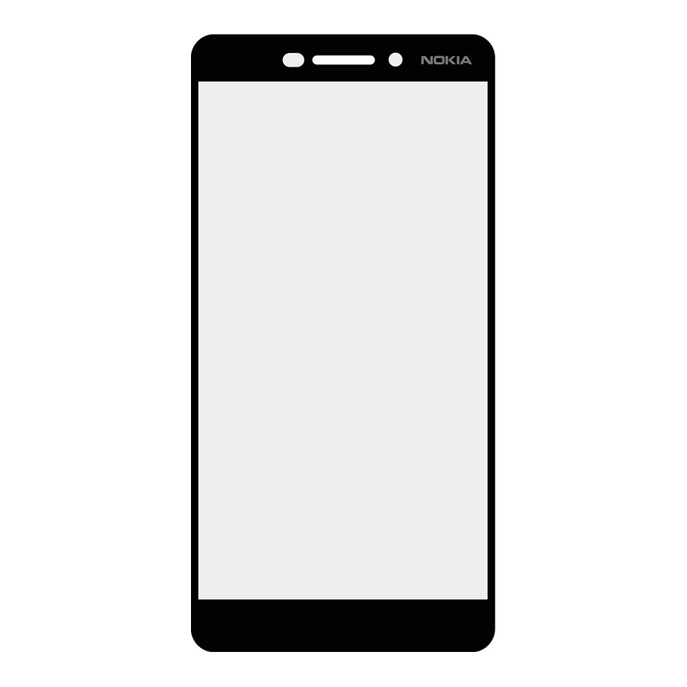 Стекло для переклейки Nokia 6.1  (черный)