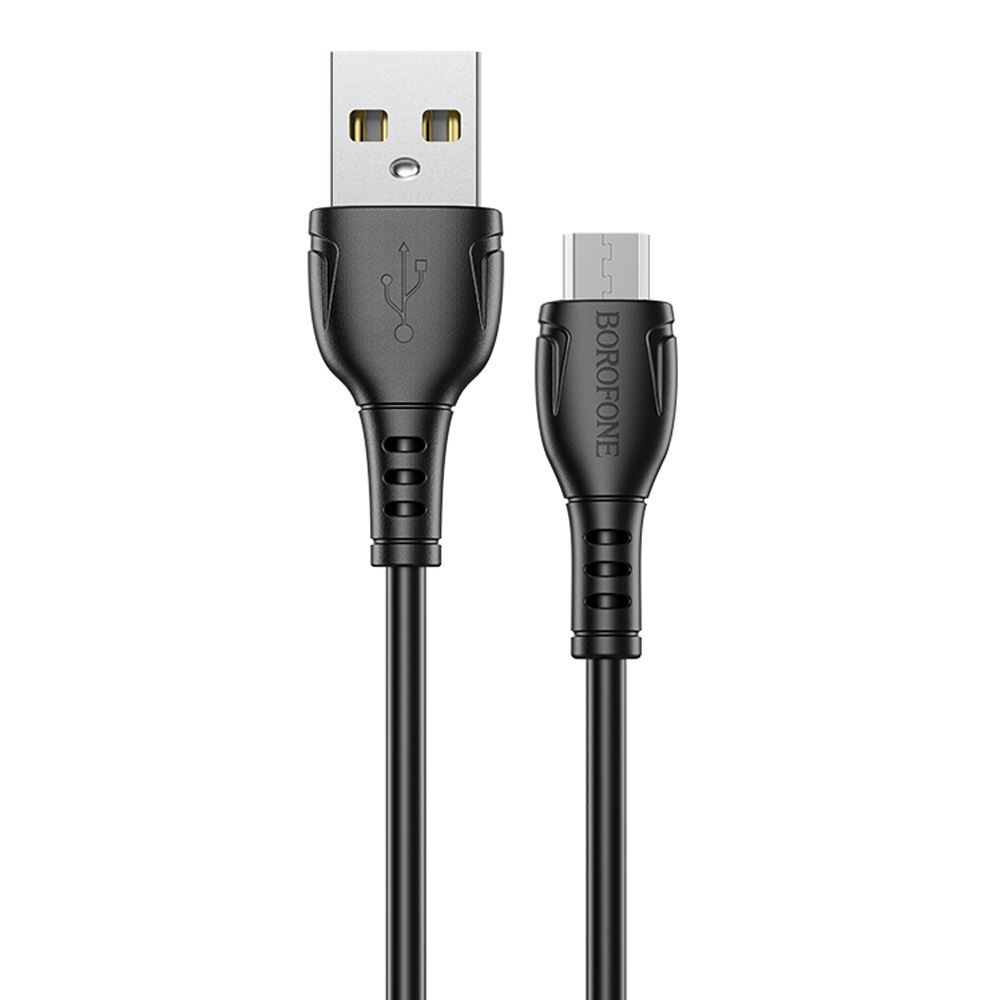 USB кабель BOROFONE BX51 Triumph MicroUSB, 2.4А, 1м, PVC (черный)