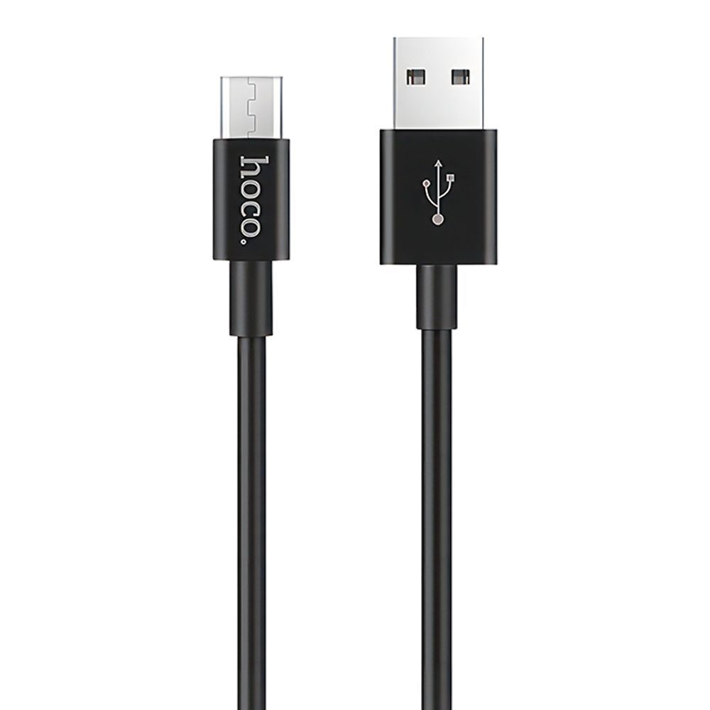 USB кабель HOCO X23 Skilled MicroUSB, 2.4А, 1м, TPE (черный)