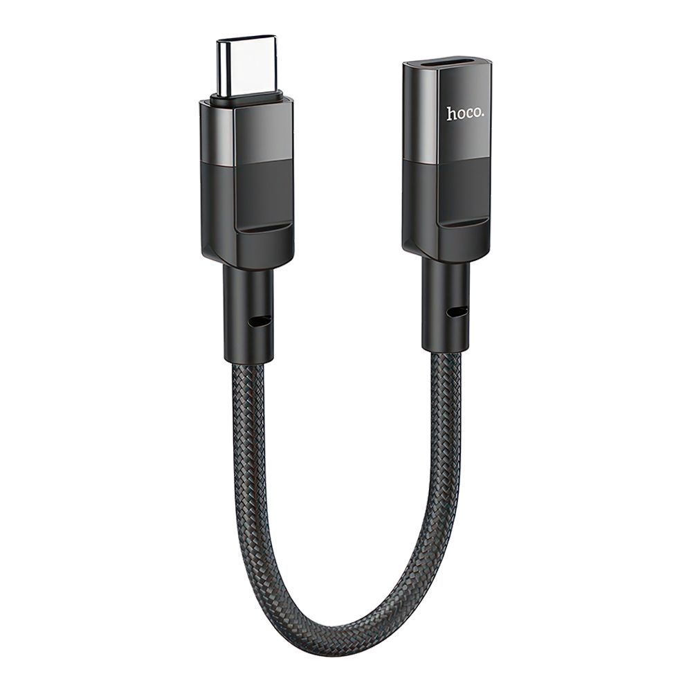 USB-C адаптер HOCO U107 Lightning 8-pin, 0.1м, нейлон (черный)