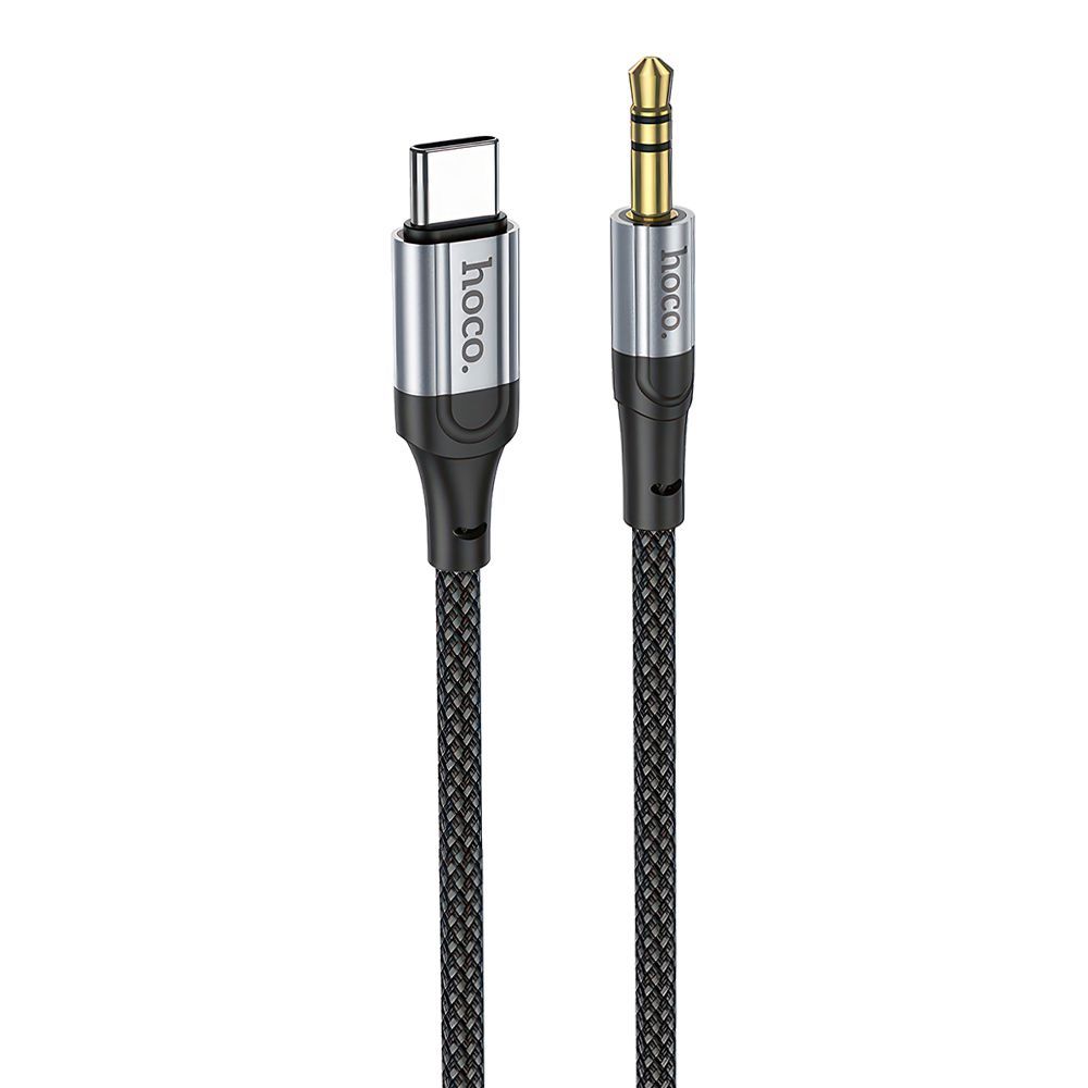 Аудиокабель HOCO UPA26 Friend DC 3.5мм - USB-C, 1м, нейлон (черный)