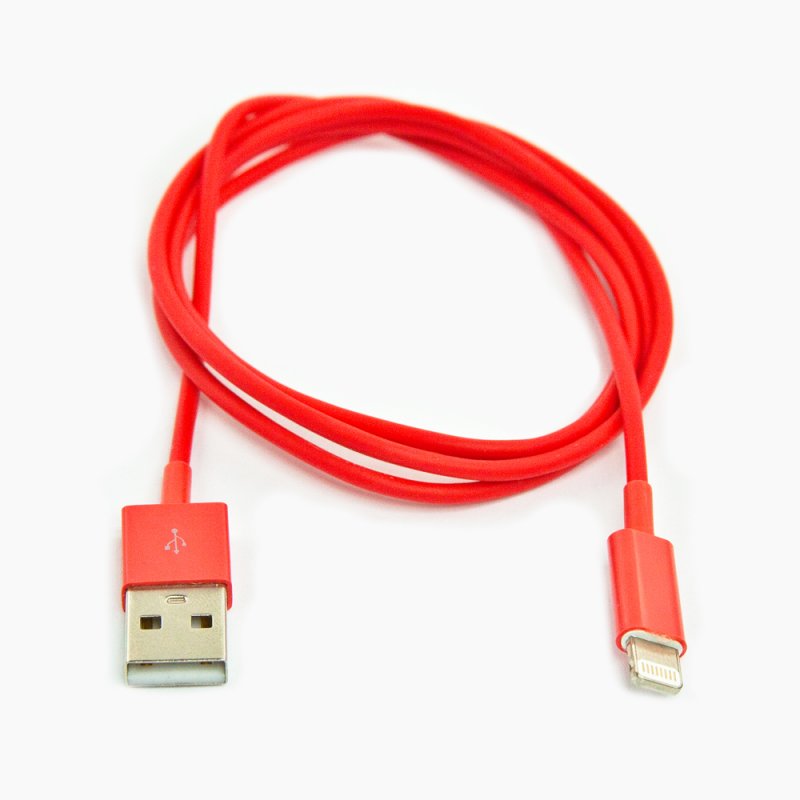 USB lightning Cable для iPhone 5/iPad Mini/iPad (красный/коробка)