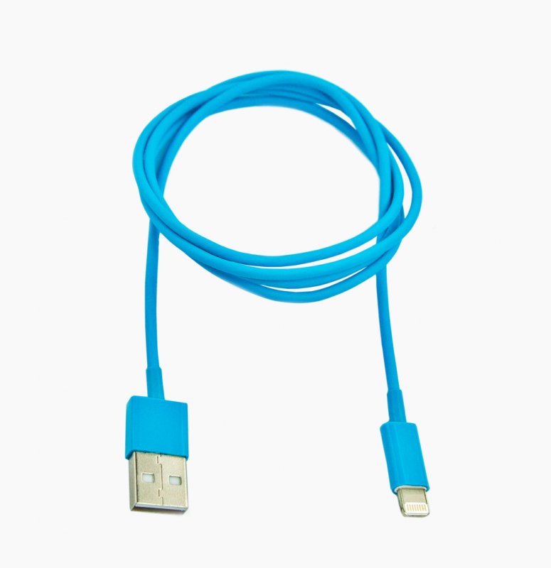 USB lightning Cable для iPhone 5/iPad Mini/iPad (синий/коробка)