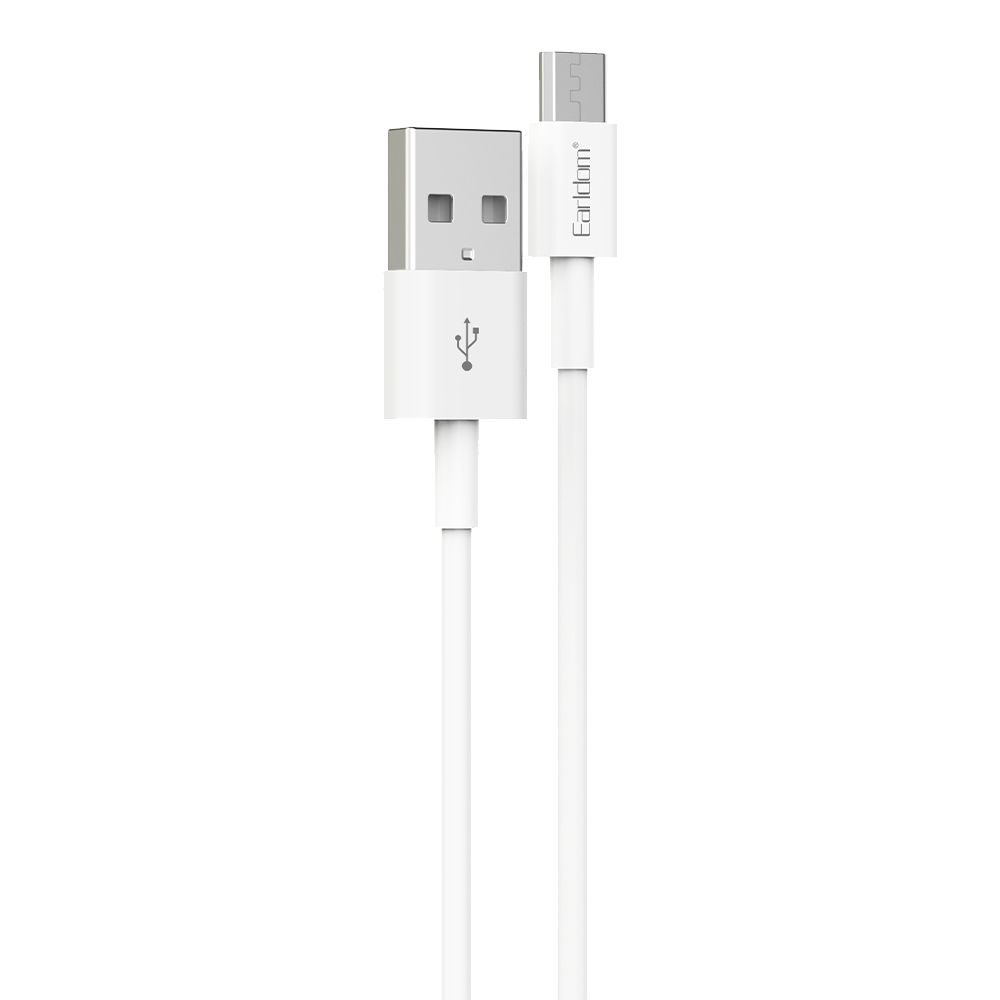USB кабель Earldom EC-025M MicroUSB, 2.4А, 1м, PVC (белый)