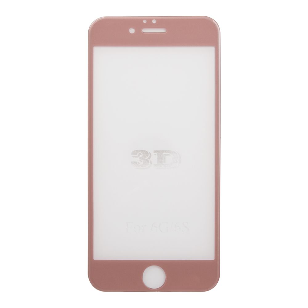 Защитное стекло 3D для iPhone 6/6s Tempered Glass розовое 0,33 мм (ударопрочное)