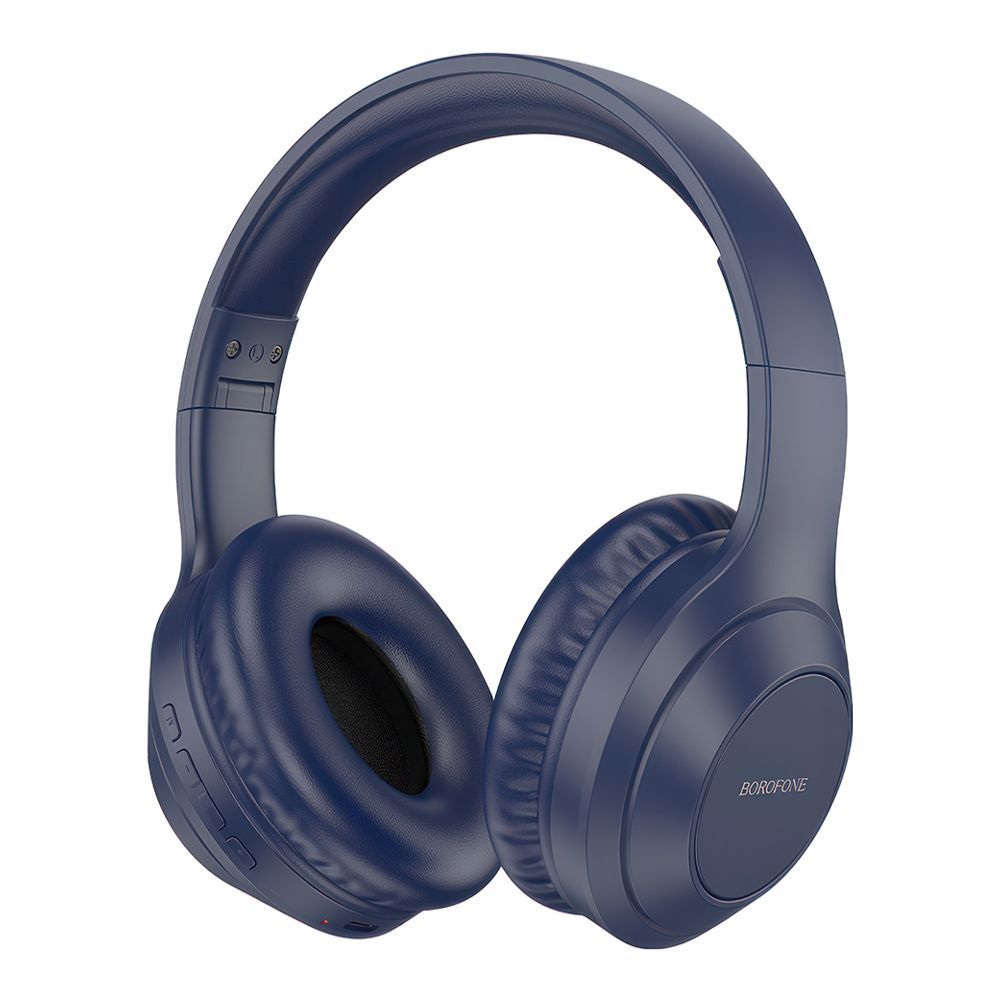 Bluetooth гарнитура BOROFONE BO20 Player BT 5.3, 3.5мм, накладная, громкость +/- (синий)