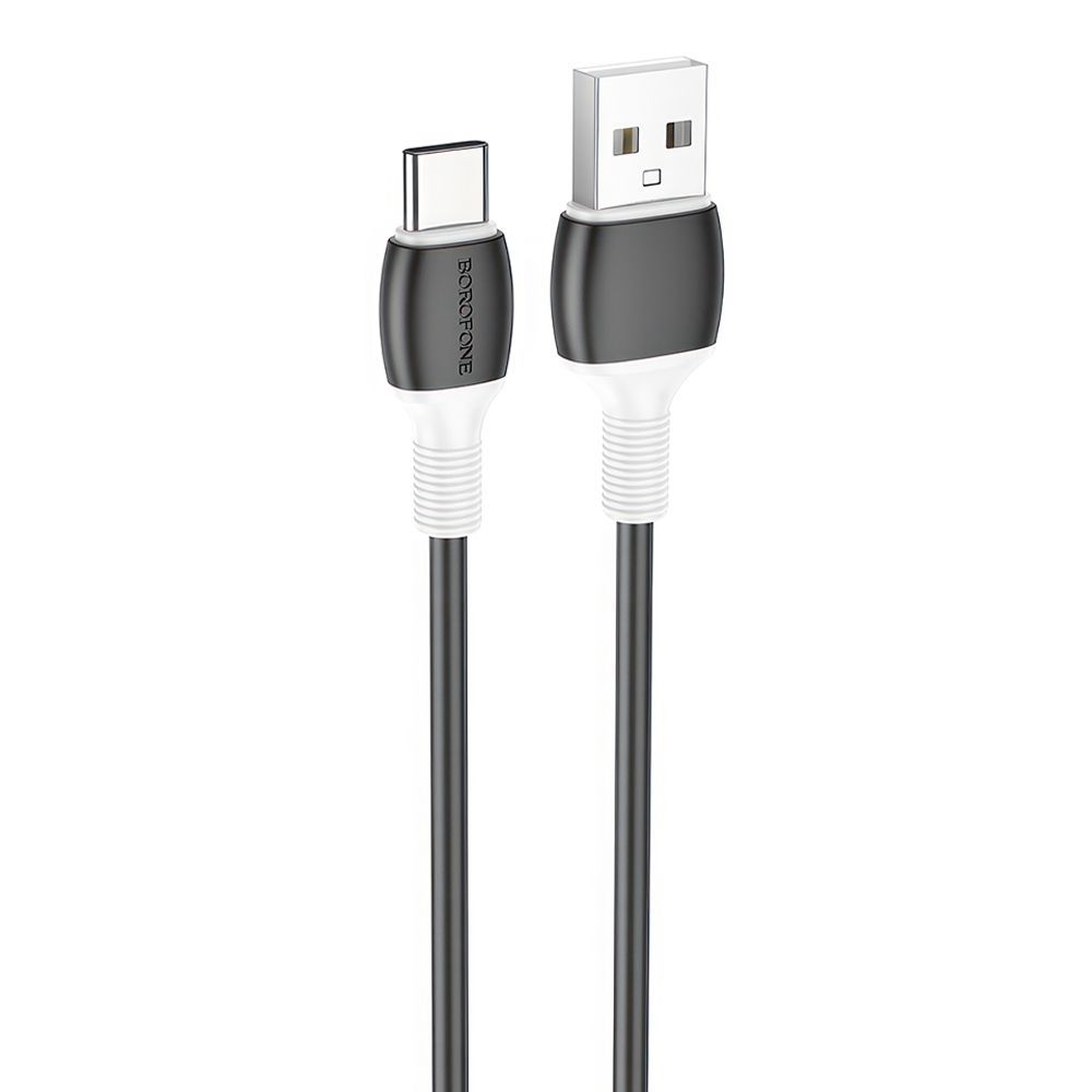 USB кабель BOROFONE BX84 Rice Type-C, 3А, 1м, PVC (черный)
