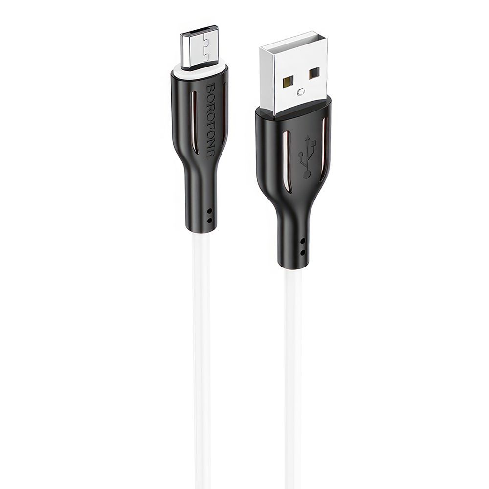 USB кабель BOROFONE BX63 Charming MicroUSB, 2.4А, 1м, TPE (белый)