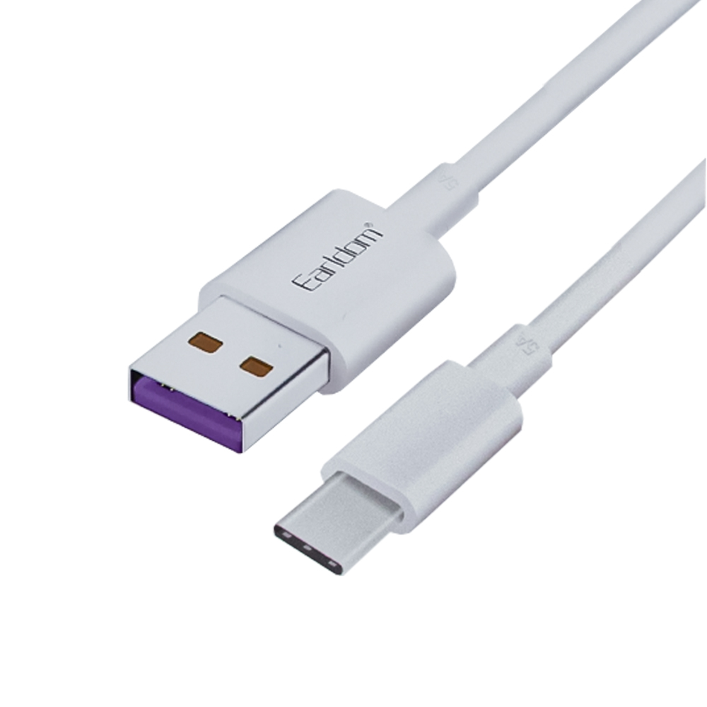 USB кабель Earldom EC-080C Type-C, 5А, 1м, TPE (белый)