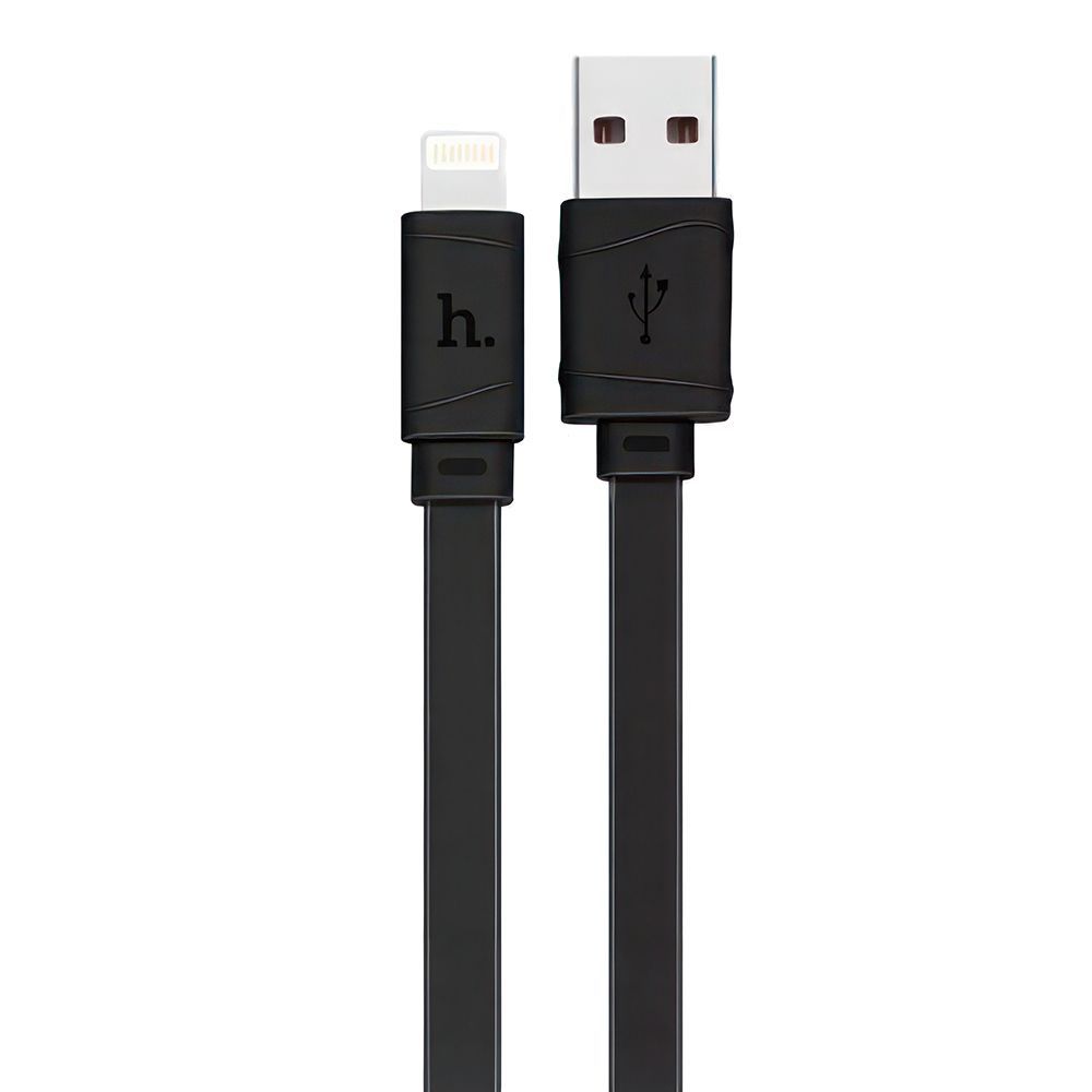 USB кабель HOCO X5 Bamboo Lightning 8-pin, 2.4А, 1м, силикон (черный)