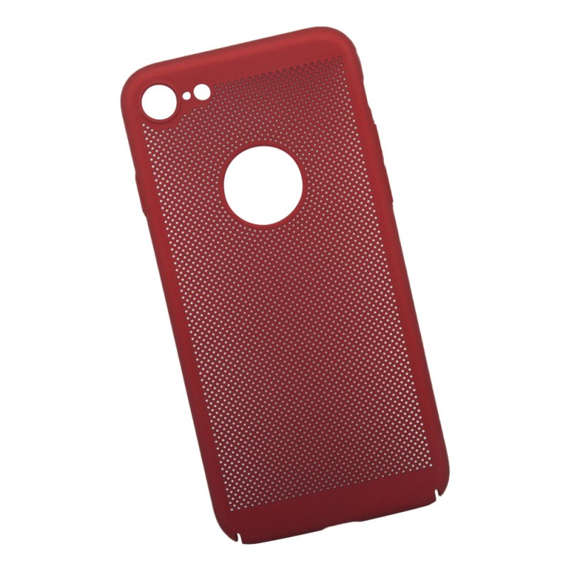 Защитная крышка "LP" для iPhone SE 2/8/7 "Сетка" Soft Touch (красная) европакет