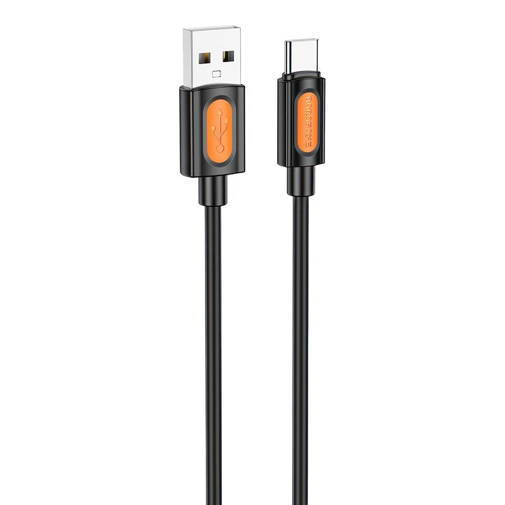 USB кабель BOROFONE BX114 Structure Type-C, 3А, 1м, силикон (черный)