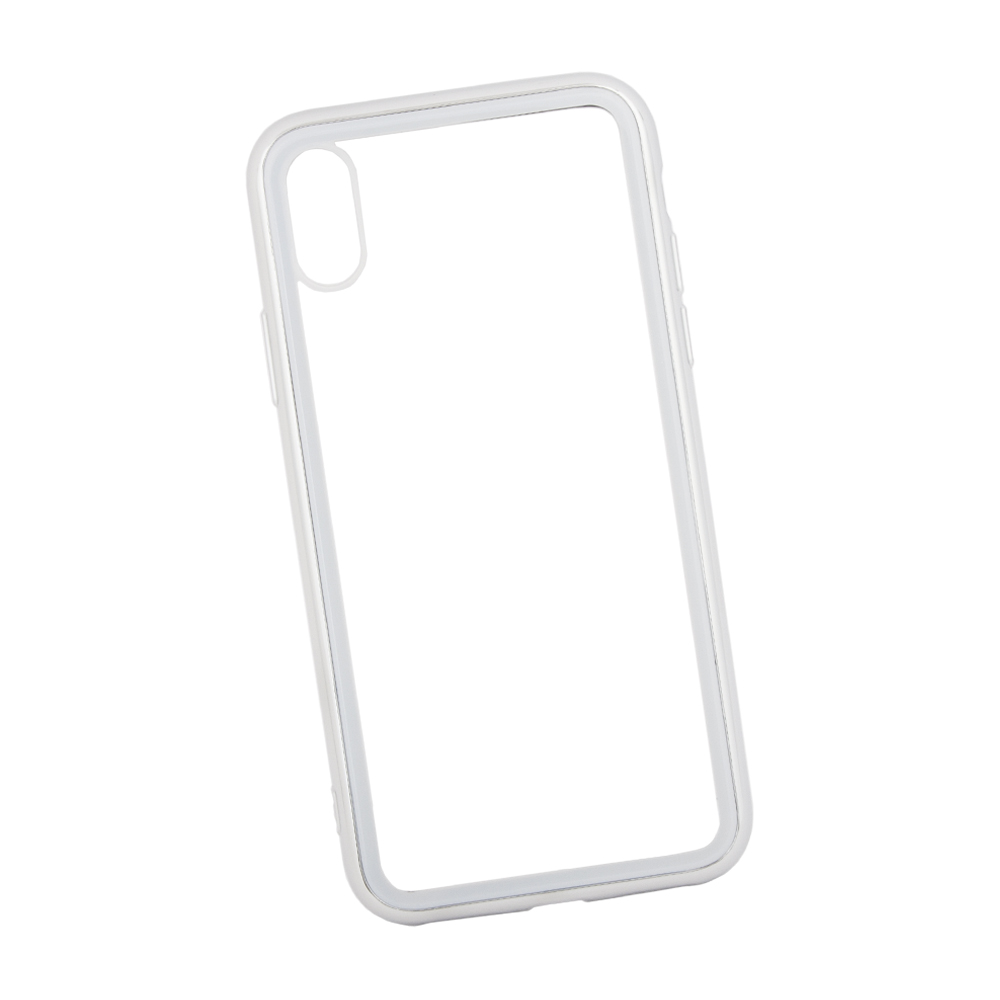 Чехол REMAX Shield для iPhone X/Xs прозрачное стекло с рамкой+TPU (белый)