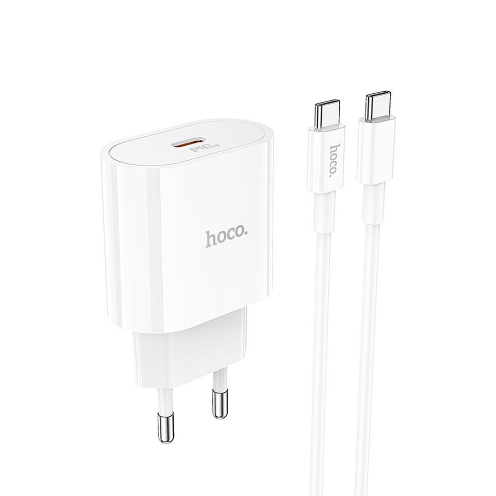 СЗУ HOCO C94A Metro 1xUSB-C, 3А, PD20W + USB-C кабель Type-C, 1м (белый)