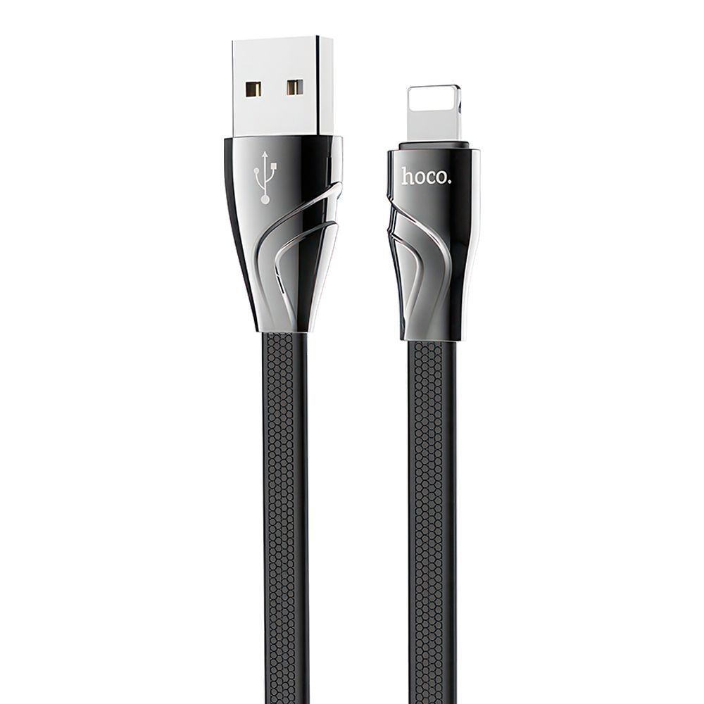USB кабель HOCO U57 Twisting Lightning 8-pin, 2.4А, 1.2м, TPE (черный)
