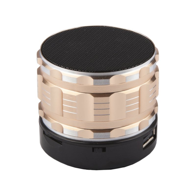 Колонка беспроводная Bluetooth "S28" металлический корпус (золотая/коробка)