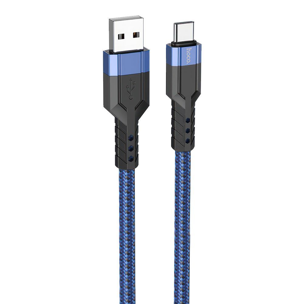 USB кабель HOCO U110 Type-C, 3А, 1.2м, нейлон (синий)