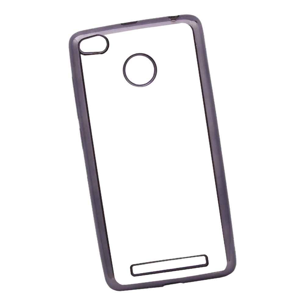 Силиконовый чехол "LP" для Xiaomi Redmi 3S TPU (прозрачный с черной хром рамкой)