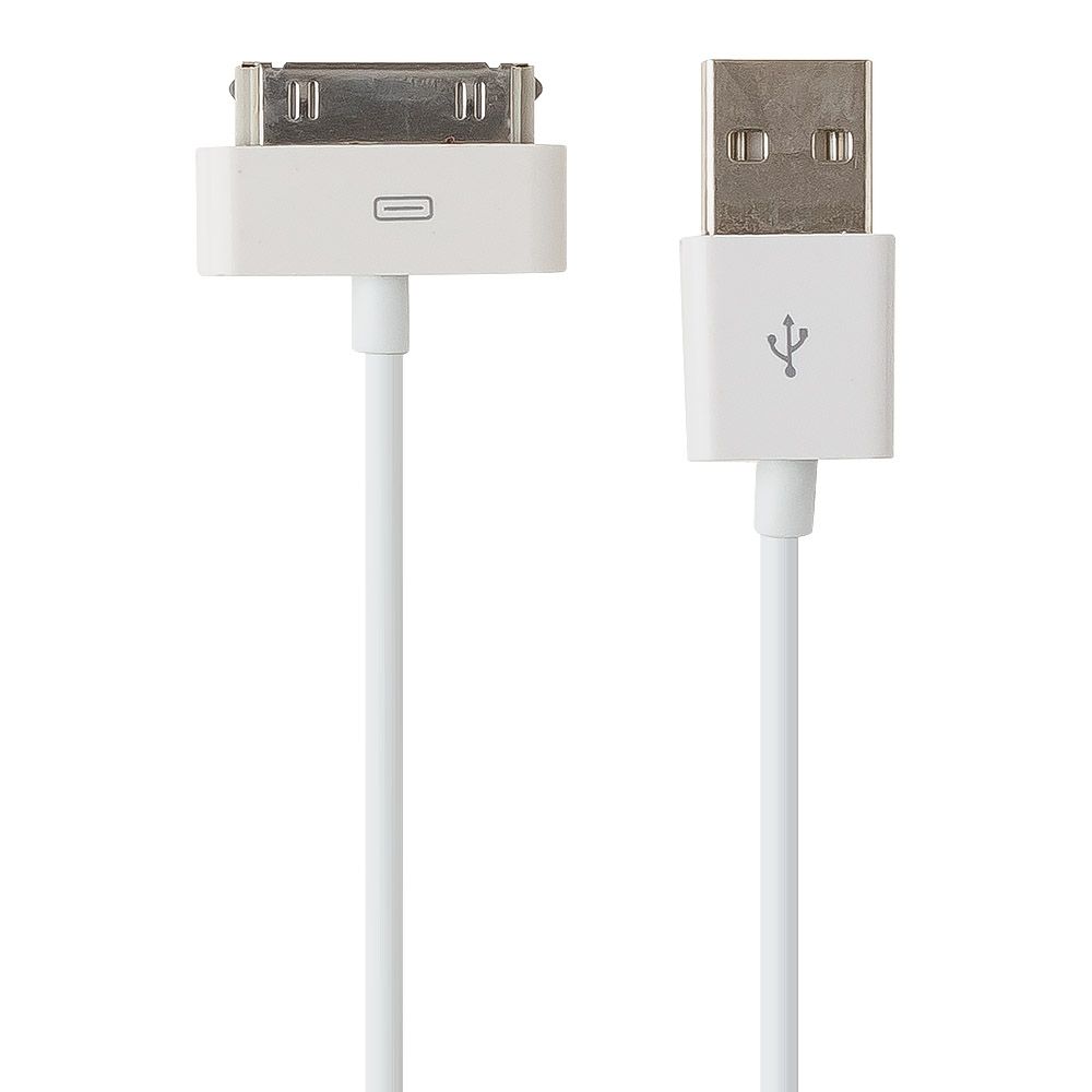 USB кабель "LP" для Apple iPhone/iPad 30 pin (белый/европакет)