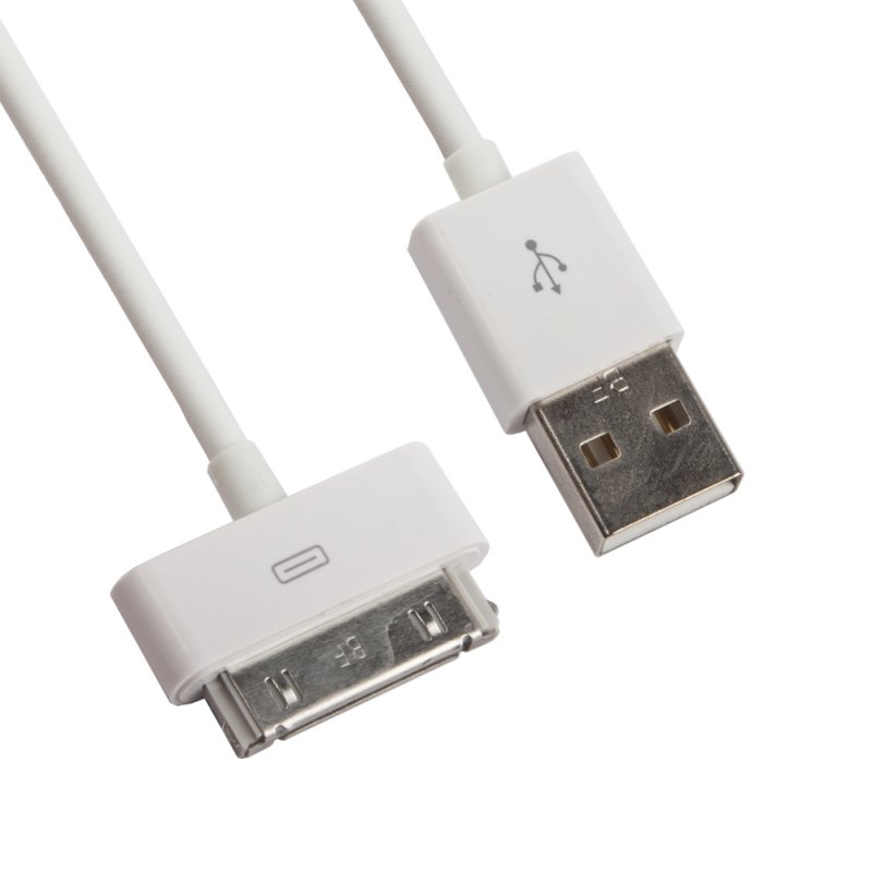 USB кабель "LP" для Apple iPhone/iPad 30 pin (белый/коробка)