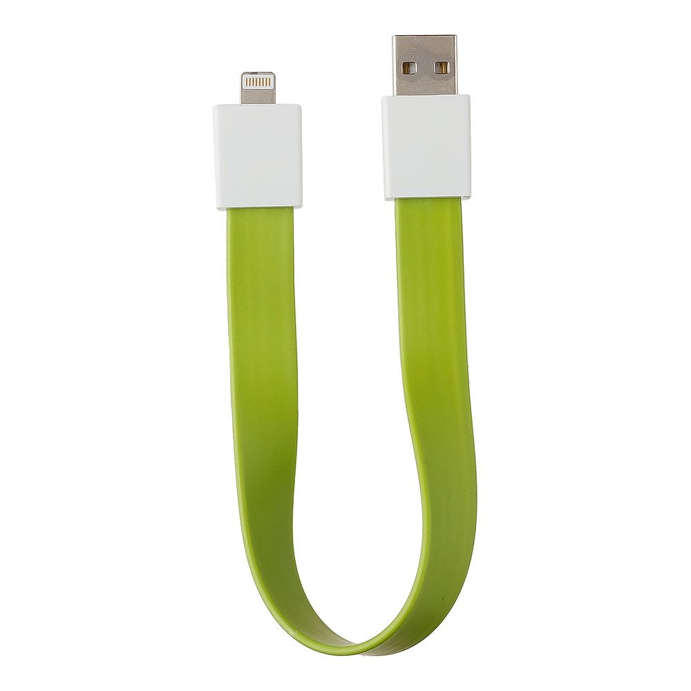 USB Дата-кабель на большом магните плоский для Apple Lightning 8-pin (зеленый/европакет)
