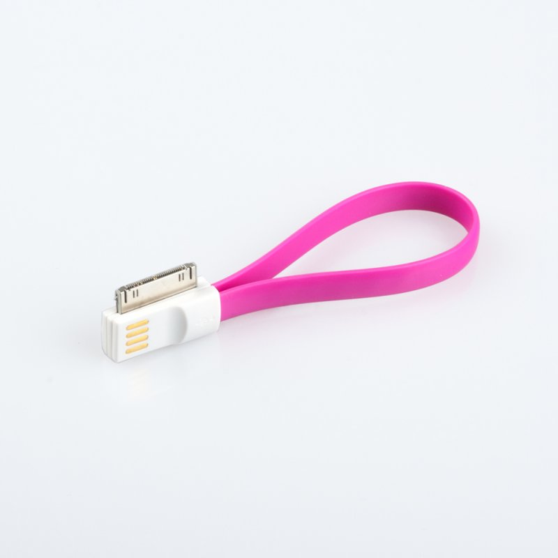 USB Дата-кабель на магните для Apple 30 pin (розовый/коробка)