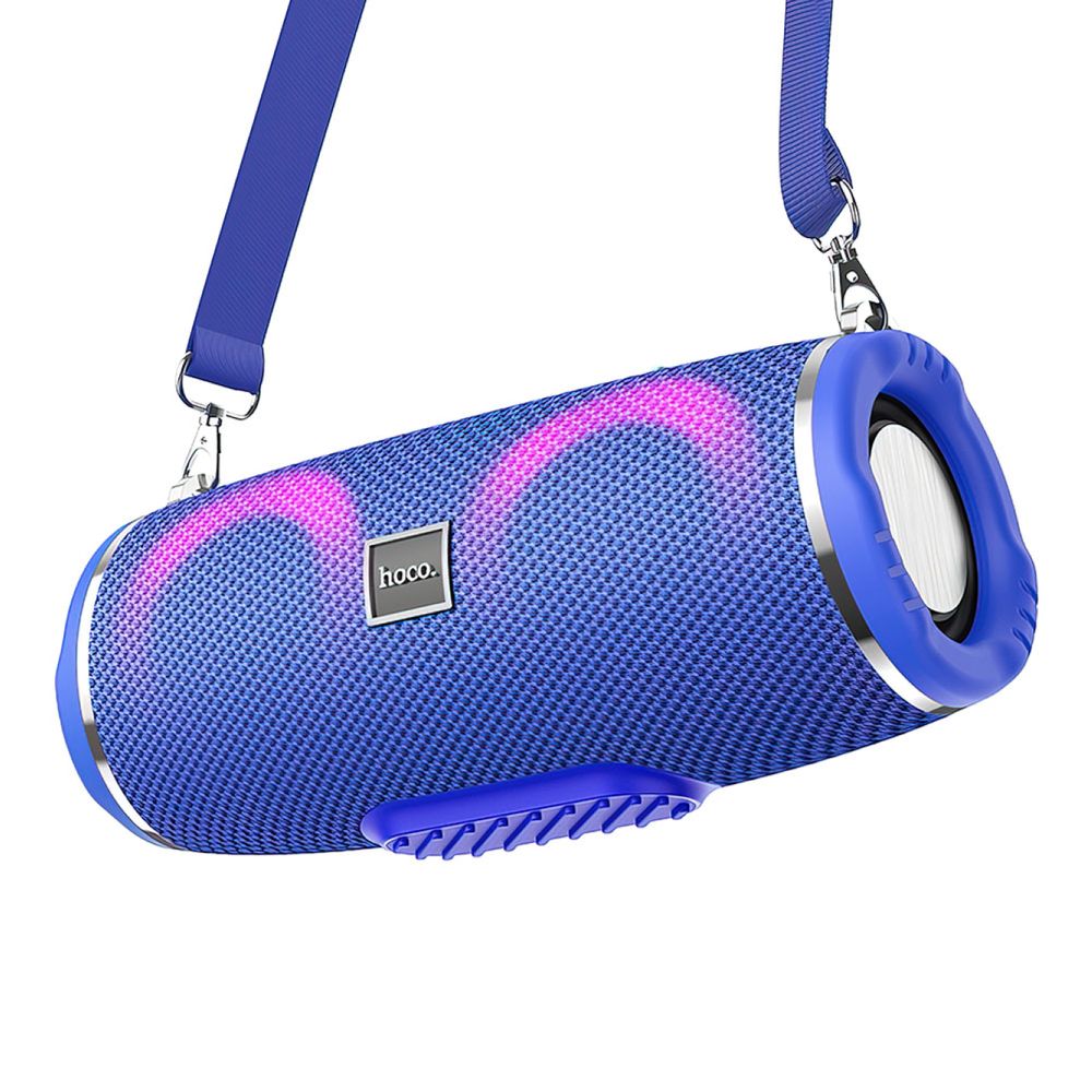 Bluetooth колонка HOCO HC12 Sports BT5.0, 2x5W, AUX/FM/microSD/MicroUSB/USB, RGB, громкость +/- (синий)