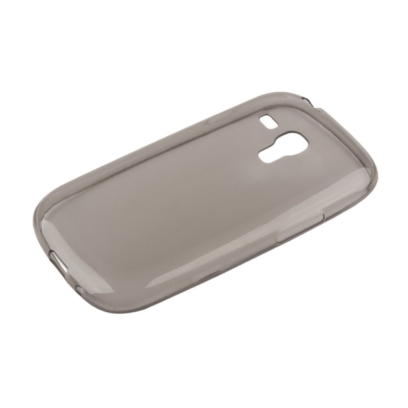 Силиконовый чехол для Samsung i8190 Galaxy S3 mini ультратонкий (прозрачный/черный, пакет)