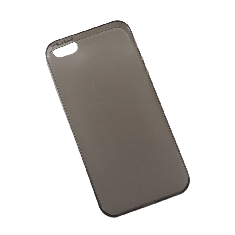 Силиконовый чехол "LP" для iPhone 5/5s/SE ультратонкий (прозрачный/черный, европакет)