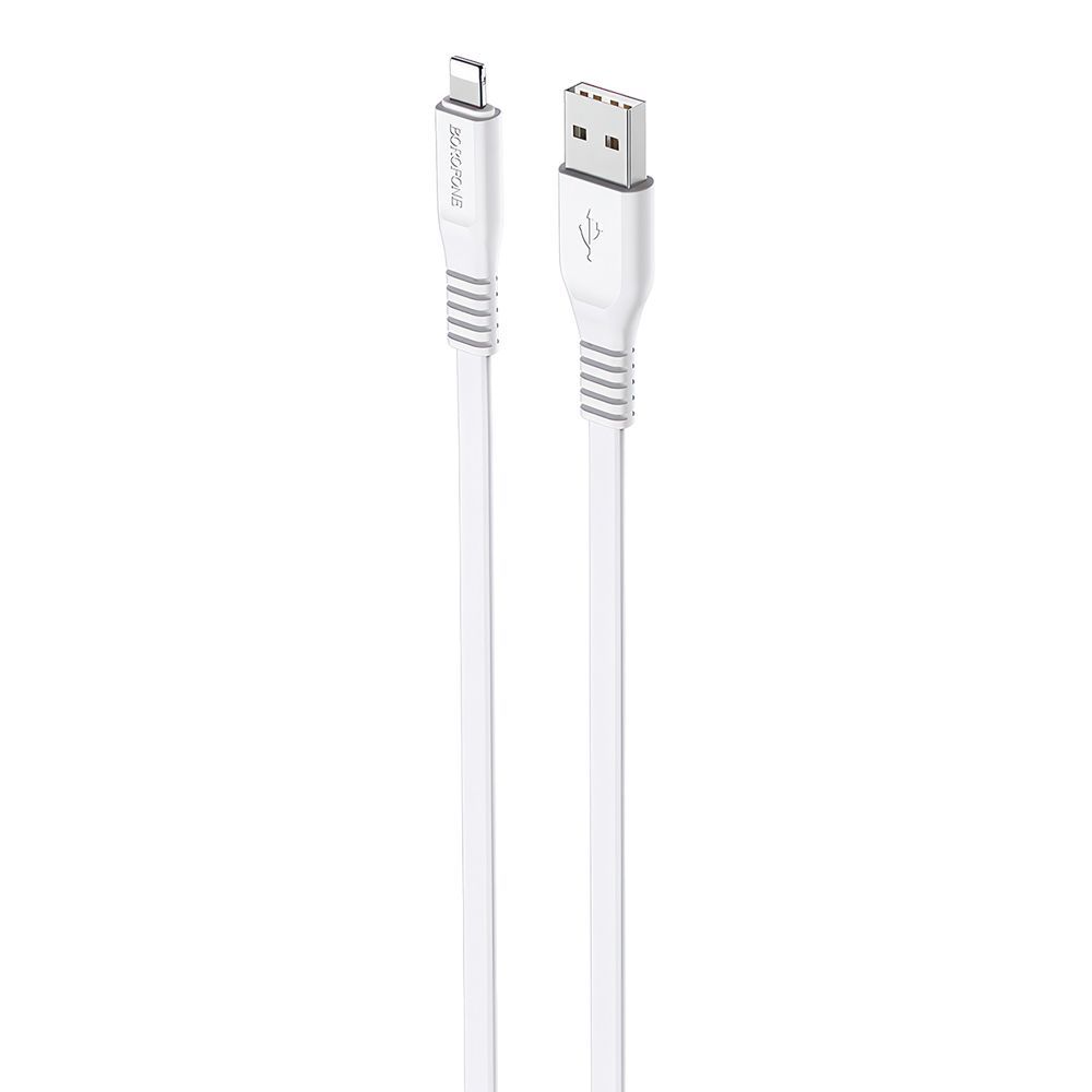 USB кабель BOROFONE BX23 Wide Power Lightning 8-pin, 2.4А, 1м, PVC (белый)