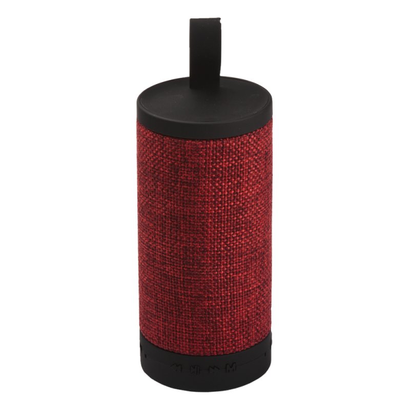 Колонка беспроводная Bluetooth "Mini BT Speaker F1" ткань MicroSD/USB/AUX/Радио (красная/коробка)