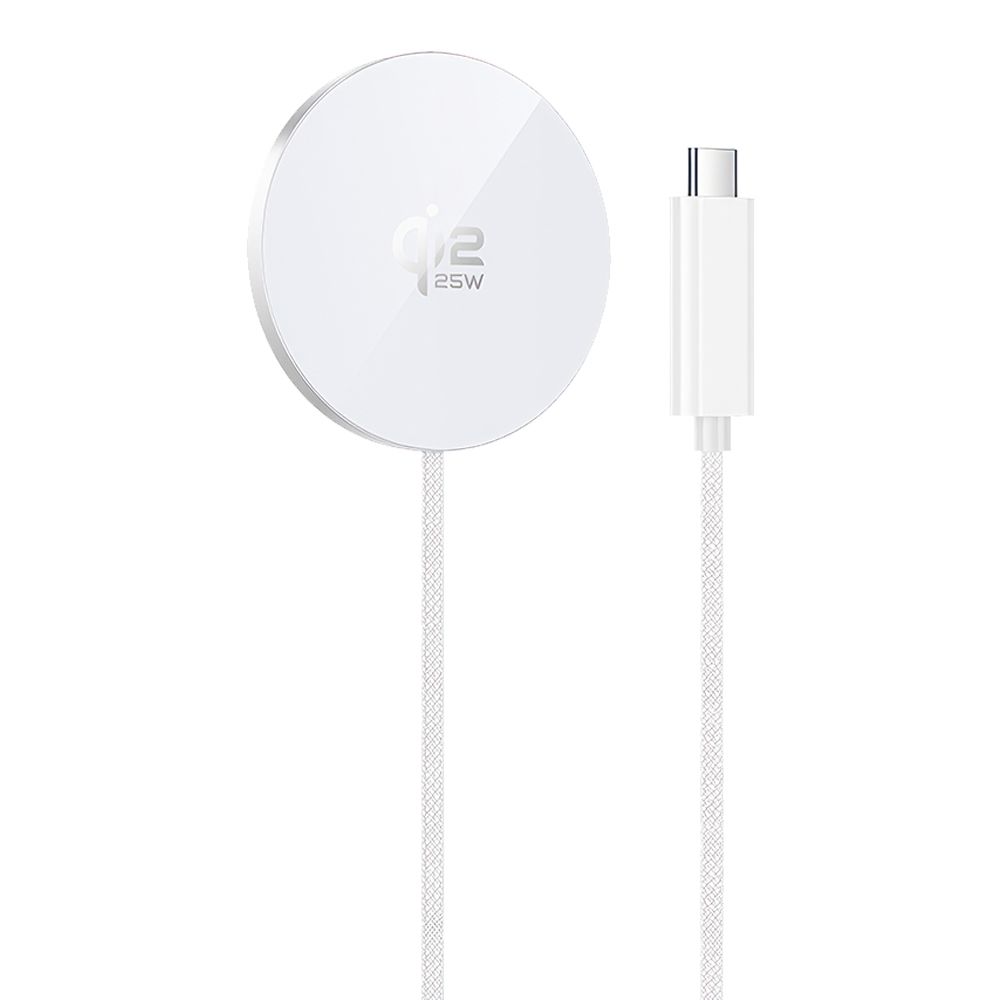 Беспроводное ЗУ HOCO CW63 Pro Fast Qi2.2 для смартфона, 25W, магнитное, 1.2м (белый)