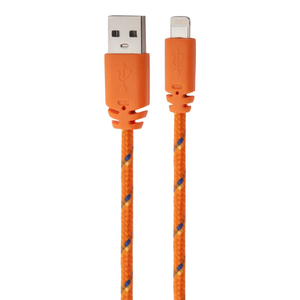 USB кабель "LP" для Apple iPhone/iPad Lightning 8-pin в оплетке (красный/черный/европакет)
